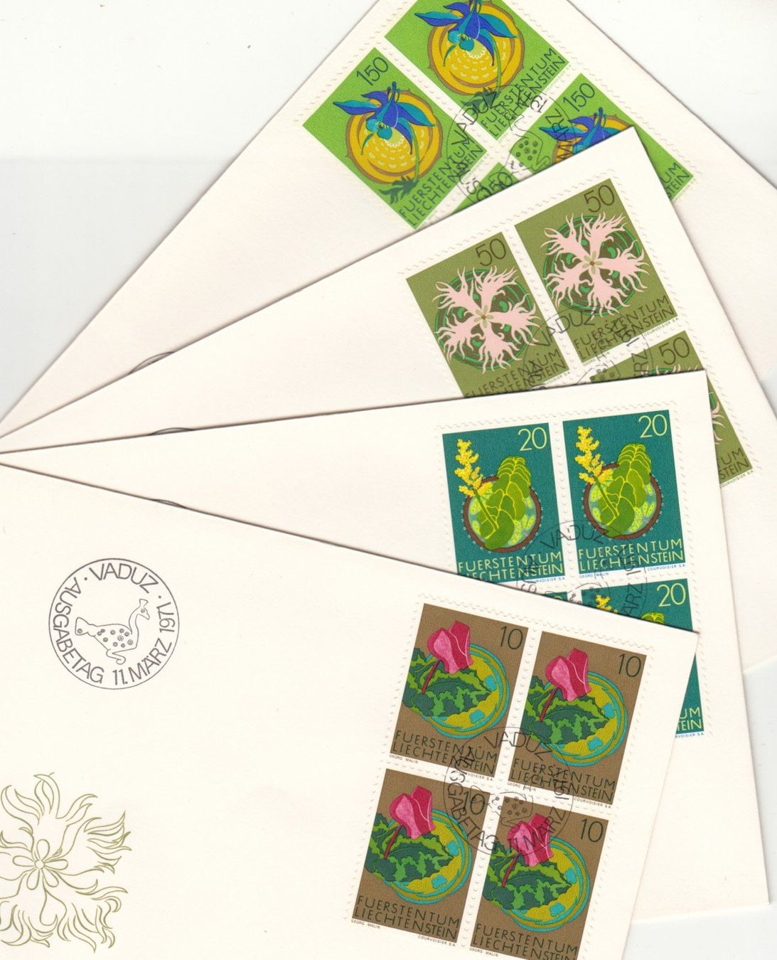 Tutti i francobolli: LBK 476 - 479 im 4er-Block FDC – Usato da Bürglen TG venduto da StampGraf