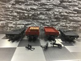 FLEISCHMANN 4x NIEDERBOARD WAGEN H0