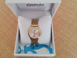 Richelieu Swiss Made Herren Armbanduhr Gold Neuwertig