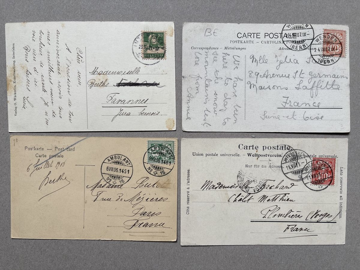Cartoline postali: 8 AK Interlaken – Usato da Au ZH venduto da Samson84 1