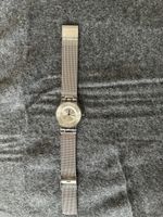 Swatch Uhr Silberfarben Mesh Armband Original Box gebraucht