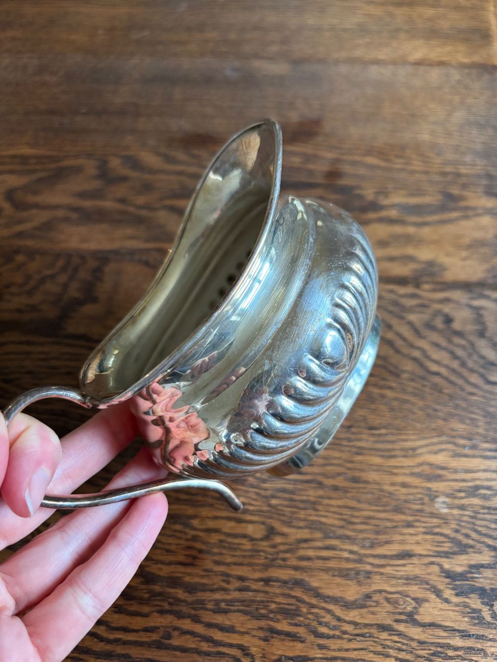 Caraffe: Englisches Sauciere antik versilbert – Usato da Laufenburg venduto da Heuguemperli111 2