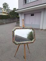 Miroir octogonal biseauté,  tons pastels 