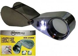 Lupe 40 fache Vergrösserung LED+UV Licht