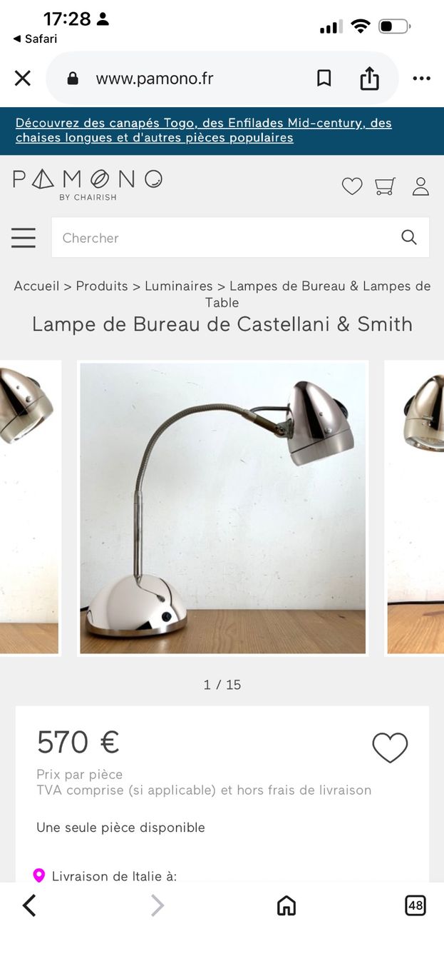 Lampen: Lampe de Bureau de Castellani & Smith – Gebraucht aus Ipsach von Worrior23 3