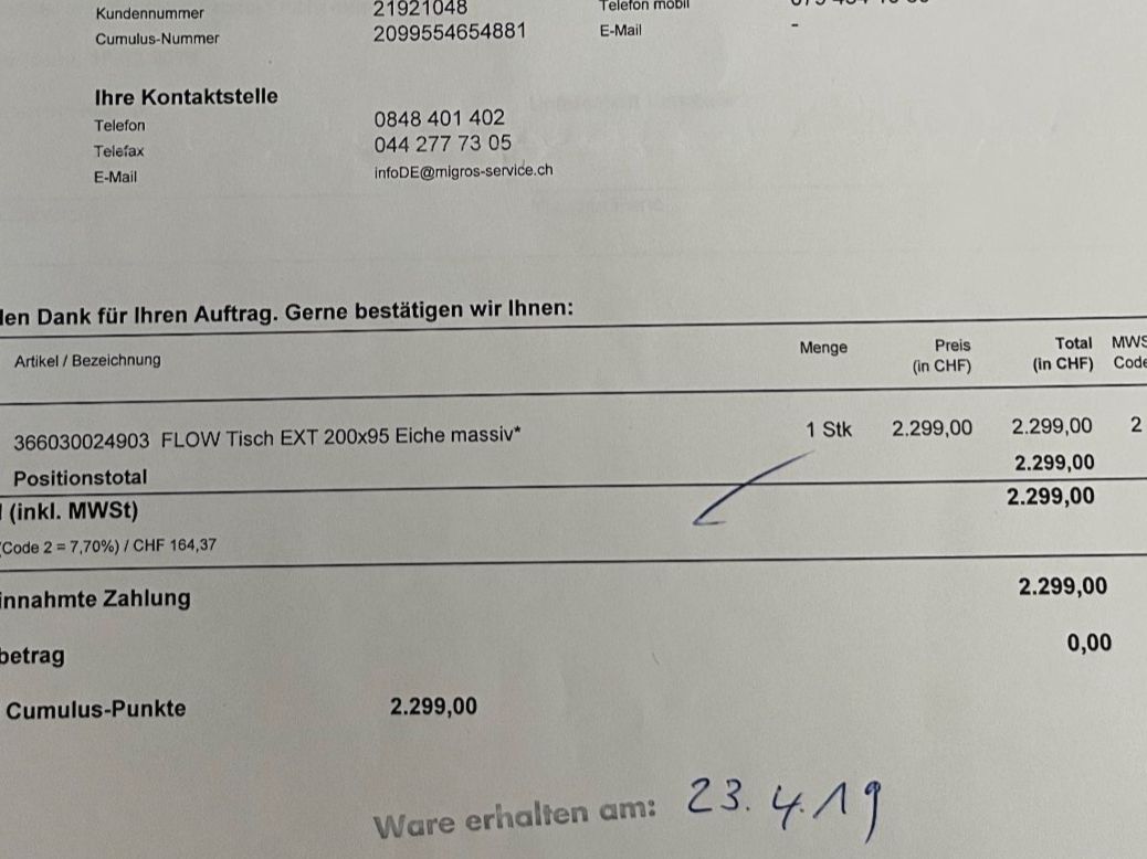 Tavoli: Artisan FLOW Tisch Eiche massiv in  Topzustand – Usato da Derendingen venduto da Sabine16 7