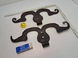 2 antike Deko Möbel Bänder, Schmiedeisen (LOT1369X#MBS3)