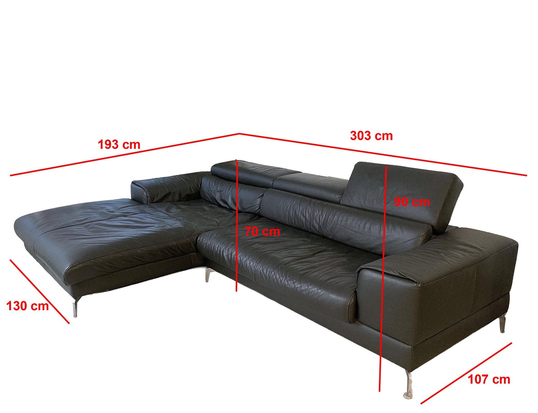 Sofas: Ecksofa Echtleder graphitgrau – Gebraucht aus Uster von Hotzli 6