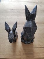 2 Deko Hasen Figuren Osterdeko Geometric Modern Steinstil