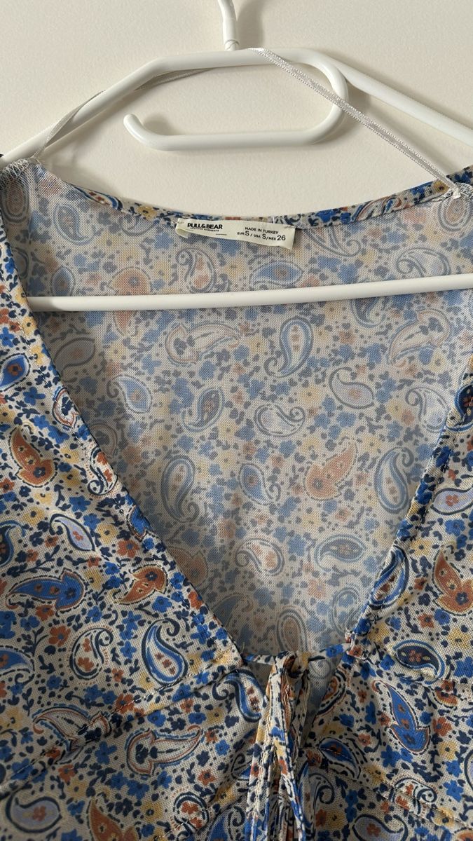 Pull&Bear Camicette: Pull&Bear Sommer Bluse, Grösse S, blaues Paisley Muster – Usato da Sargans venduto da dia_xw6j 2