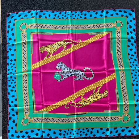 Foulard Cartier panthère rose soie neuf