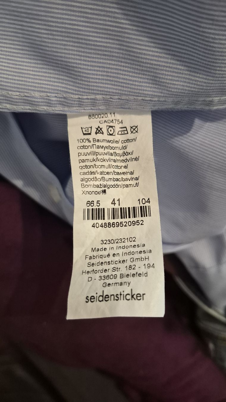 Camicie: Seidensticker Hemd, Gr. 41, Slim Fit, hellblau gestreift – Usato da Fehraltorf venduto da Endavour 4