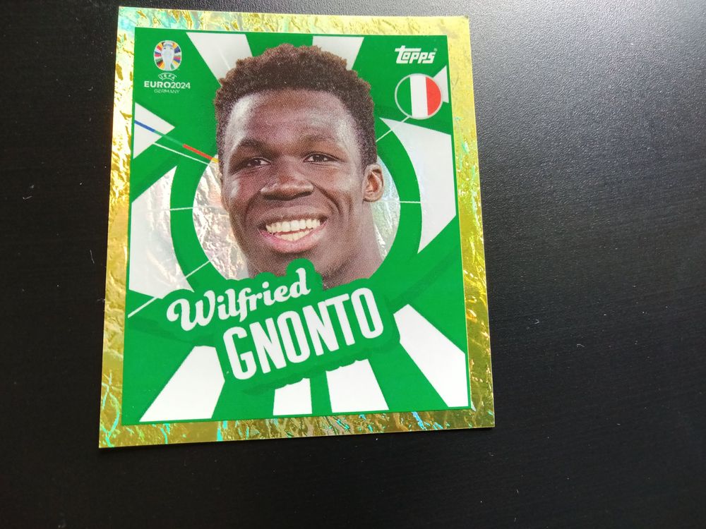 Autocollant Topps Euro 2024 - Wilfried Gnonto (ITA) - BLUE Parallèle RARE