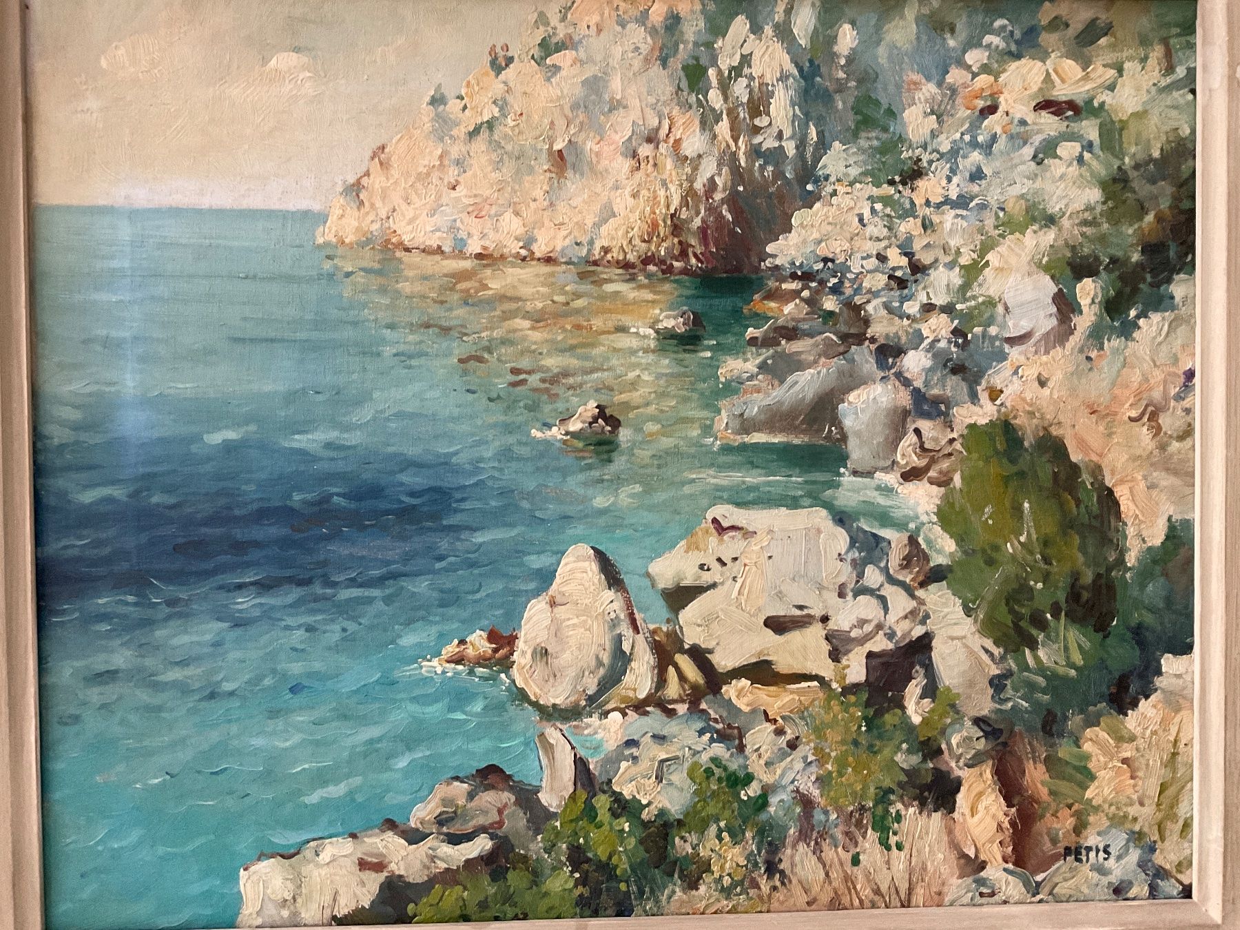 Dipinti: Ölgemälde einer Küste in Capri - signiert "Petis" – Usato da Bern venduto da vielerart 2