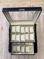 Schöne Uhrenbox für 12 Uhren mit Schublade, Schwarz!