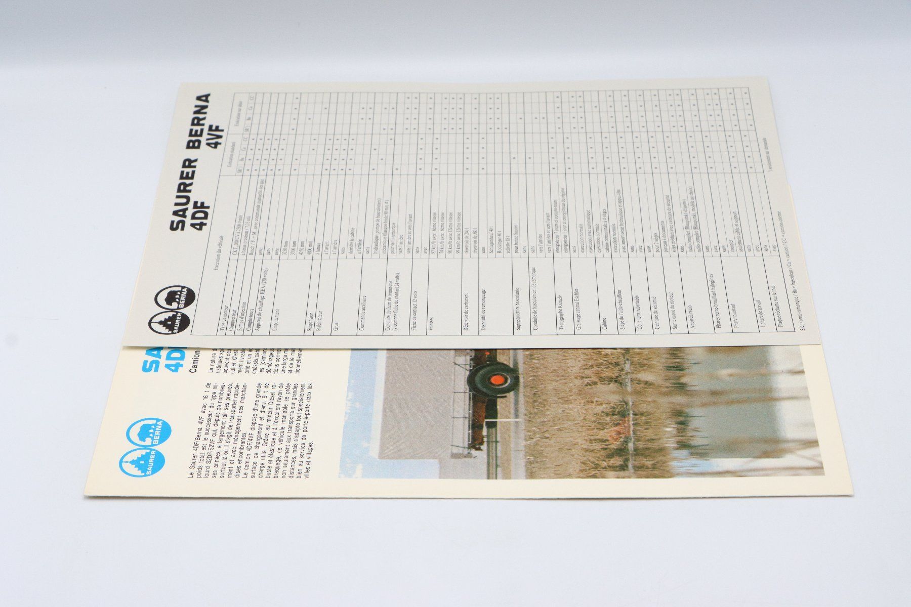 Saurer Documents: Saurer Berna 4DF / 4VF 1973 Prospekt – D'occasion à Bühl b.Aarberg par Collectorpassions 3