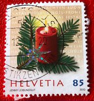 Nr.1373  Kerze 2010 mit Stempel   