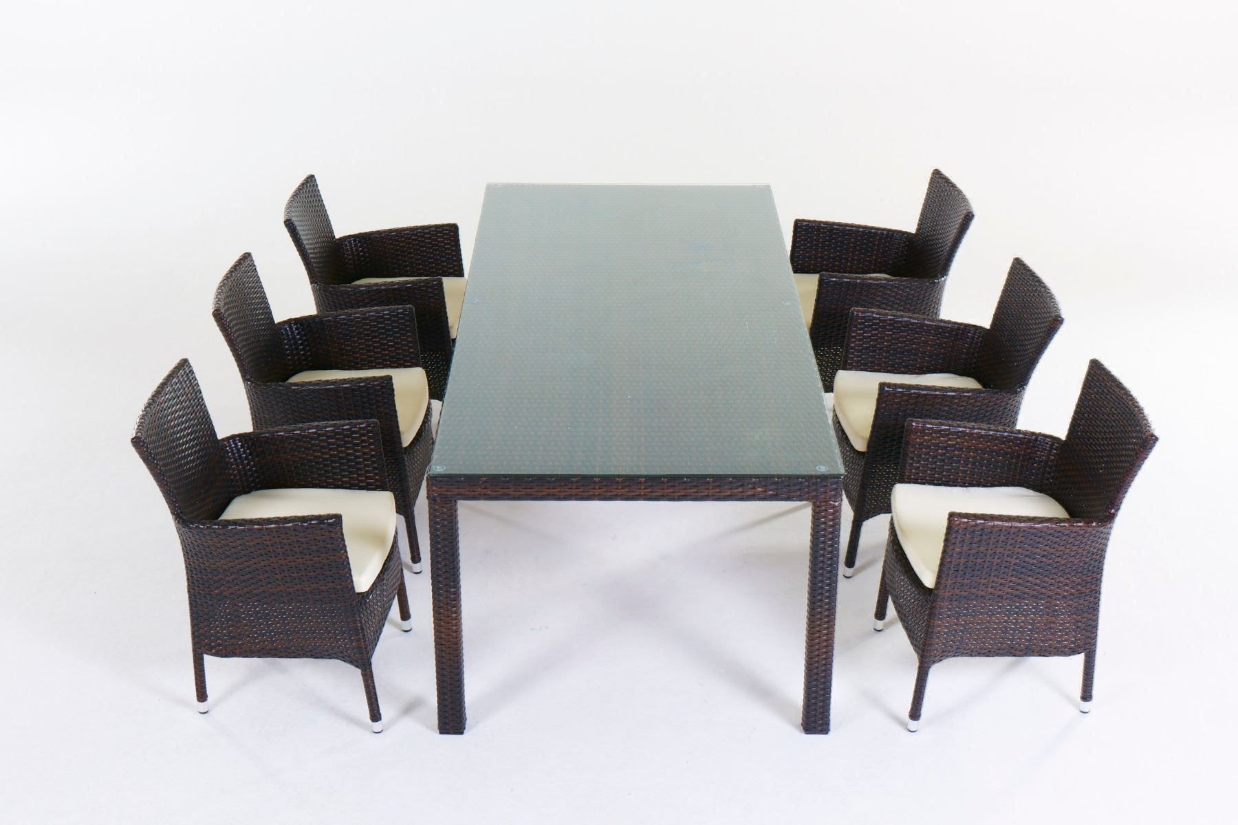 Tavoli: Esstisch mit stapelbaren Stühlen braun – Nuovo e nell'imballaggio originale da Bern venduto da rattan-lounge 1