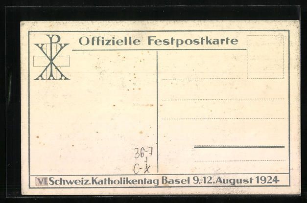 Ansichtskarten: Basel, VI. Schweizer Katholikentag Augus – Gebraucht aus Berlin von bartko-reher 1