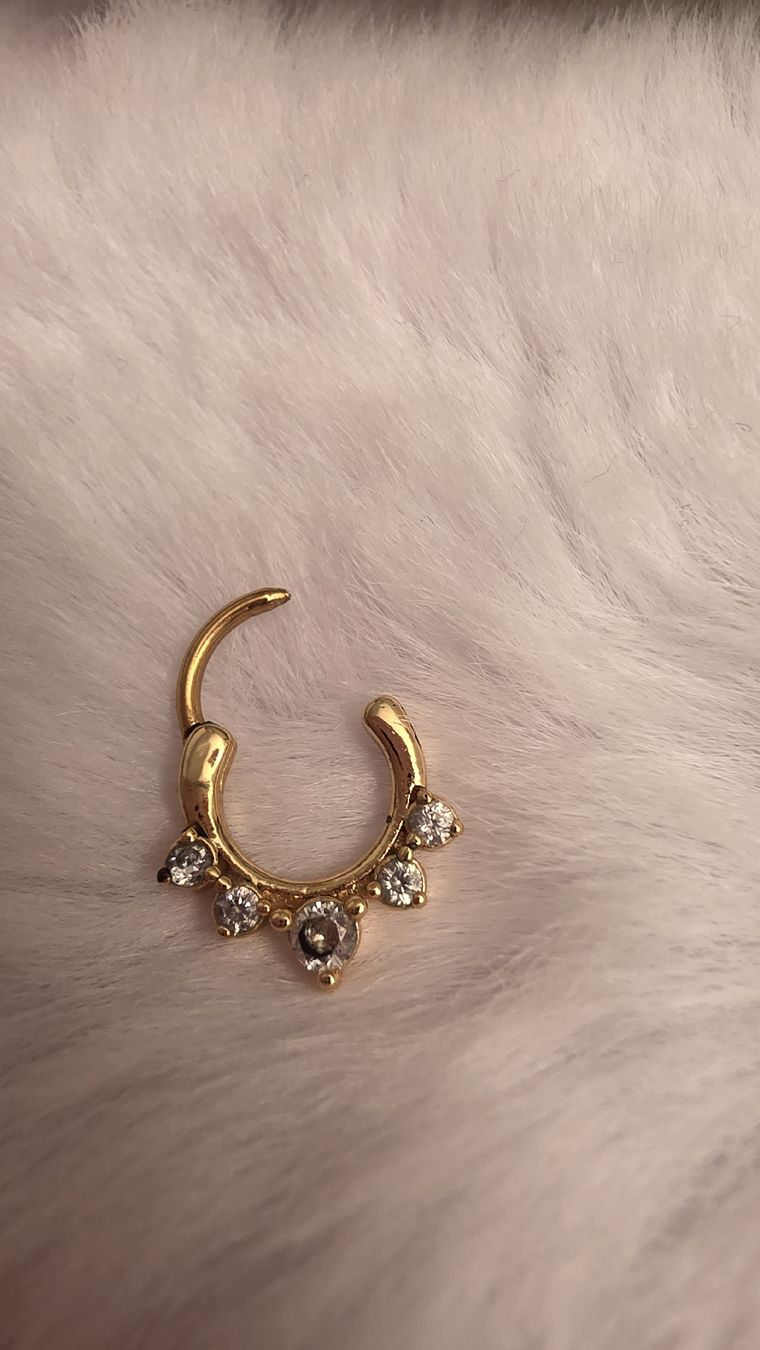 Piercingschmuck: Septum goldfarbig mit Steinen – Neu (gemäss Beschreibung) aus Widen von kev_f5vk 1