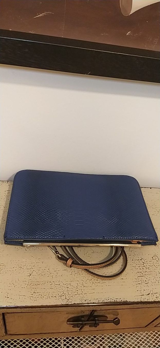 Zara Borse da donna: Clutch Bag - Blue Python Look – Usato da Basel venduto da beg_6v7r 1