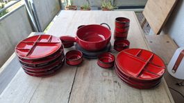 Fondue Chinoise rot, mit Caquelon