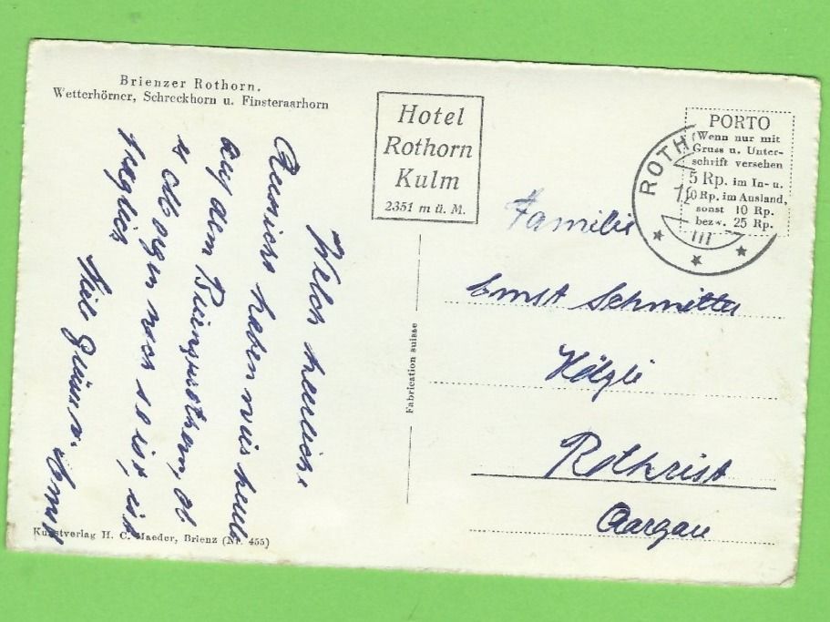 Ansichtskarten: Brienzer Rothorn – Gebraucht aus Zürich von t24_de 1