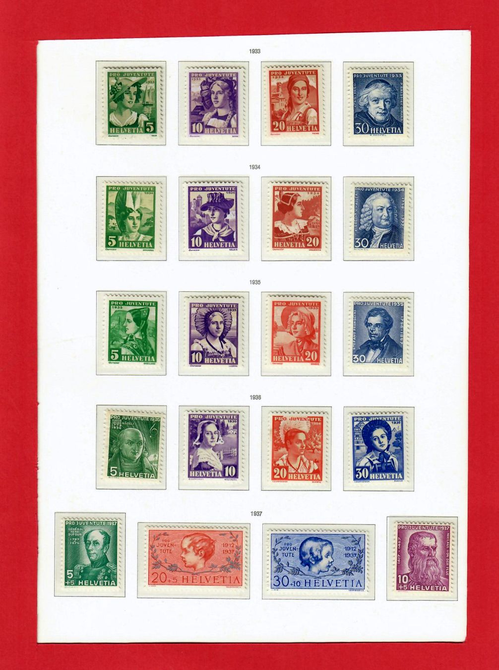 Tutti i francobolli: ProJuventute Top Sammlung 1912-1963 Postfrisch mit Vorläufer – Usato da Bützberg venduto da Die.6.a 3