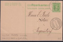 D68) Postkarte Stempel Auswil