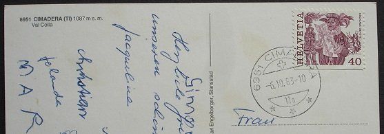 Cartes postales: CIMADERA Val Colla – D'occasion à Jona par philajona 1