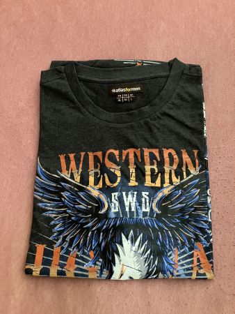 Herren schwarzes ärmelloses Western Shirt, Grösse XL, neu
