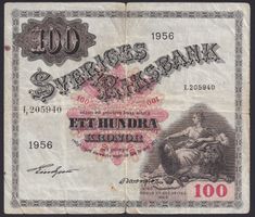 Schweden 100 Kronor 1956