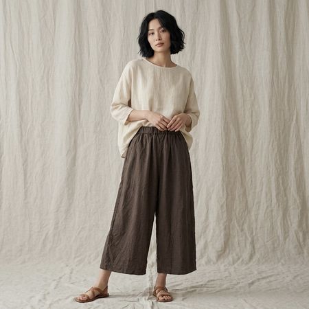 PAS DE CALAIS wide-leg cropped trousers