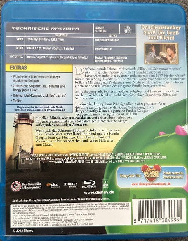 Tutti i DVDs: 2 Disney Elliott, das Schmunzelmonster Blu-rays – Usato da Beringen venduto da Mantafisch1 1
