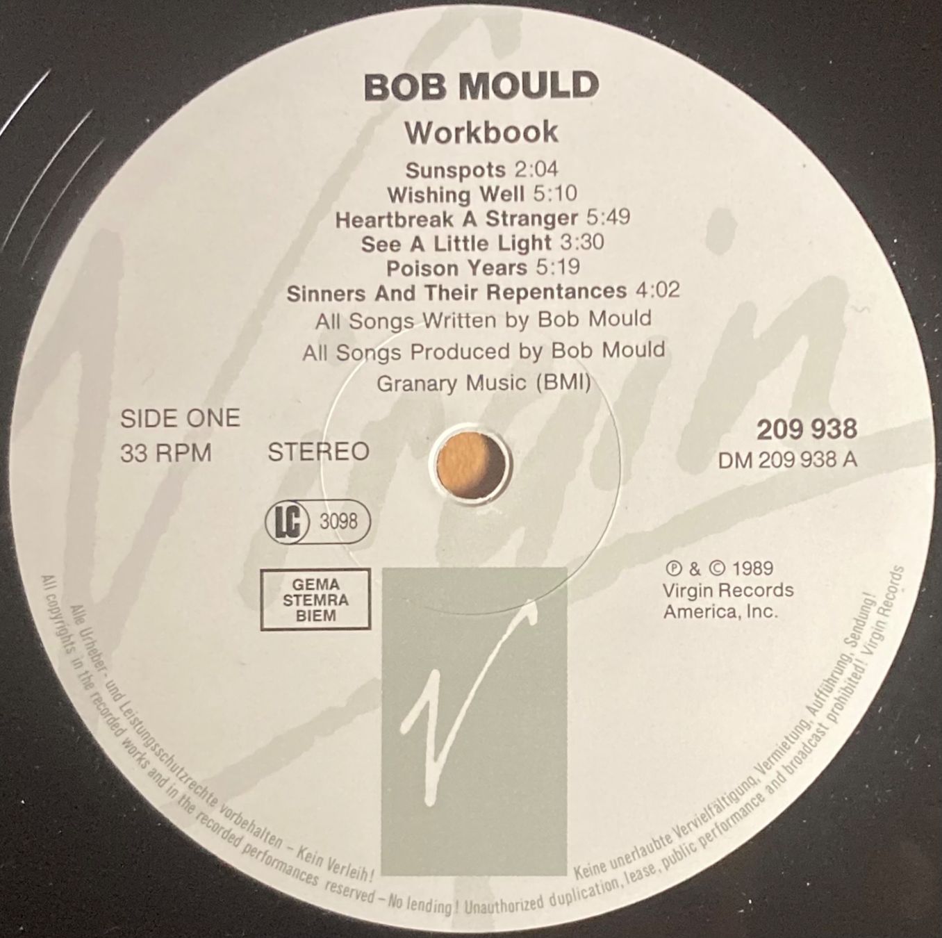 Dischi in vinile: HÜSKER DÜ / BOB MOULD - WORKBOOK – Usato da Poliez-Pittet venduto da Newtown-Records 2