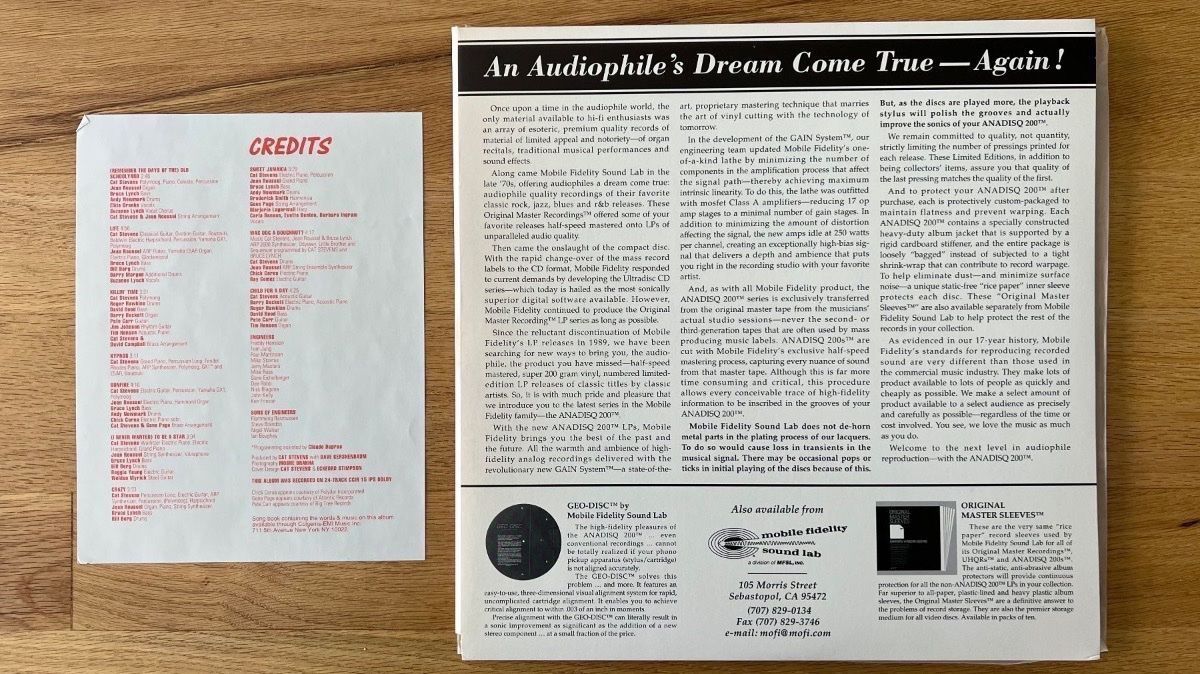 Schallplatten: Cat Stevens - Izitso / Audiophile MFSL-Press. 1996 - TOP – Gebraucht aus Gais von soundcave57 3