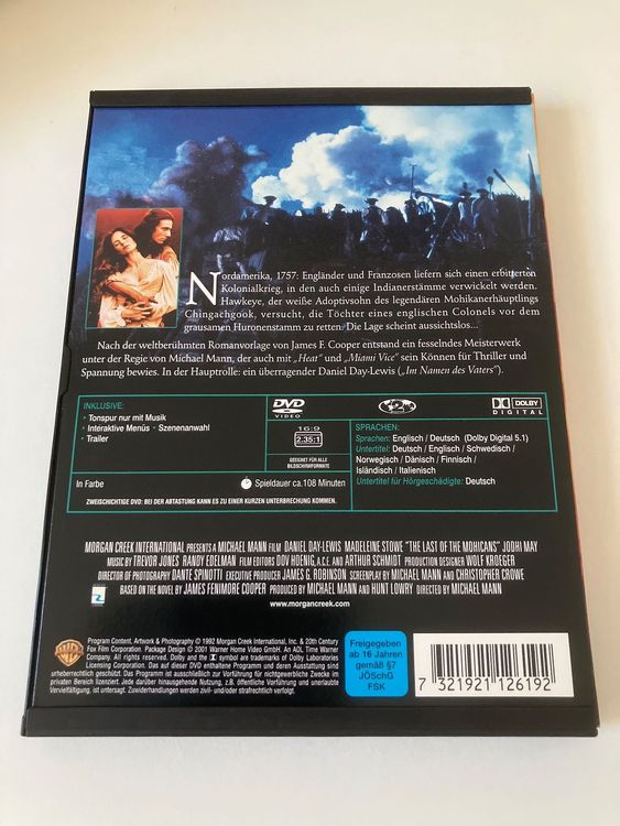 Der letzte Mohikaner (1992) Dvd Daniel DayLewis Kaufen auf Ricardo