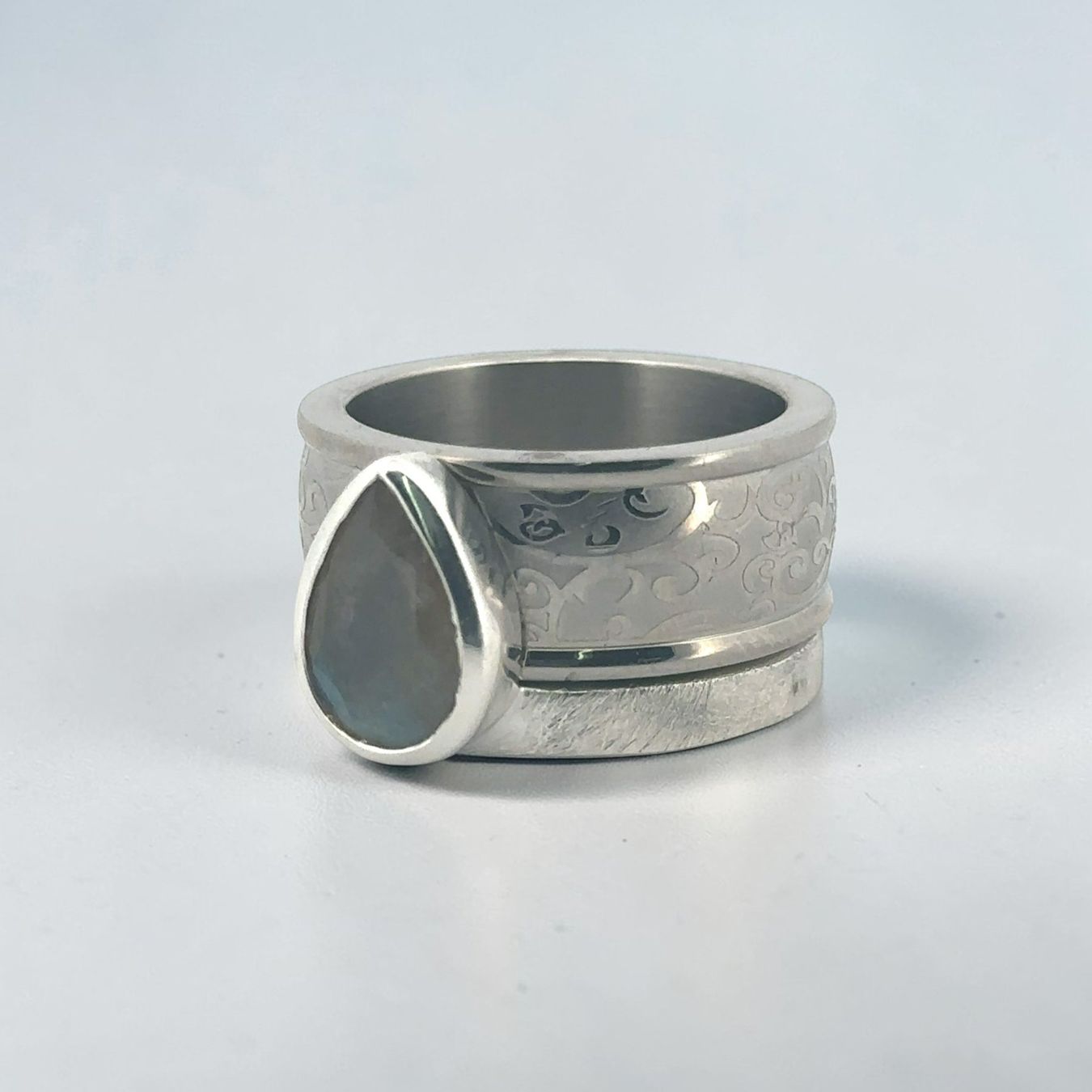Olga Ribler Anelli: Unikate Silber Ring 925 SET mit Edelstahl Ring Gr 60 – Nuovo (secondo la descrizione) da Luzern venduto da Schmuckoutlet 6