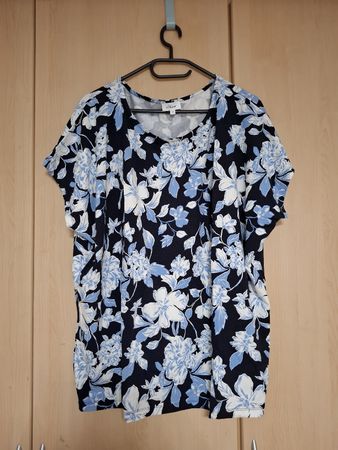 Blusenshirt Gr. 48, s.Oliver, blau gemustert
