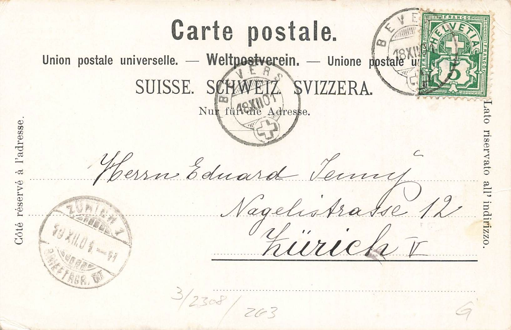 Cartoline postali: Hahnensee St. Moritz – Usato da Biasca venduto da Blenio71 1