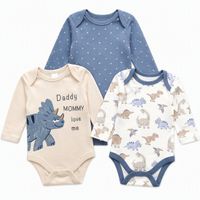 NEUWERTIG-0-3M - Baby Langarm-Body 3er-Set