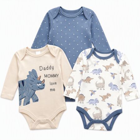 NEUWERTIG-0-3M - Baby Langarm-Body 3er-Set