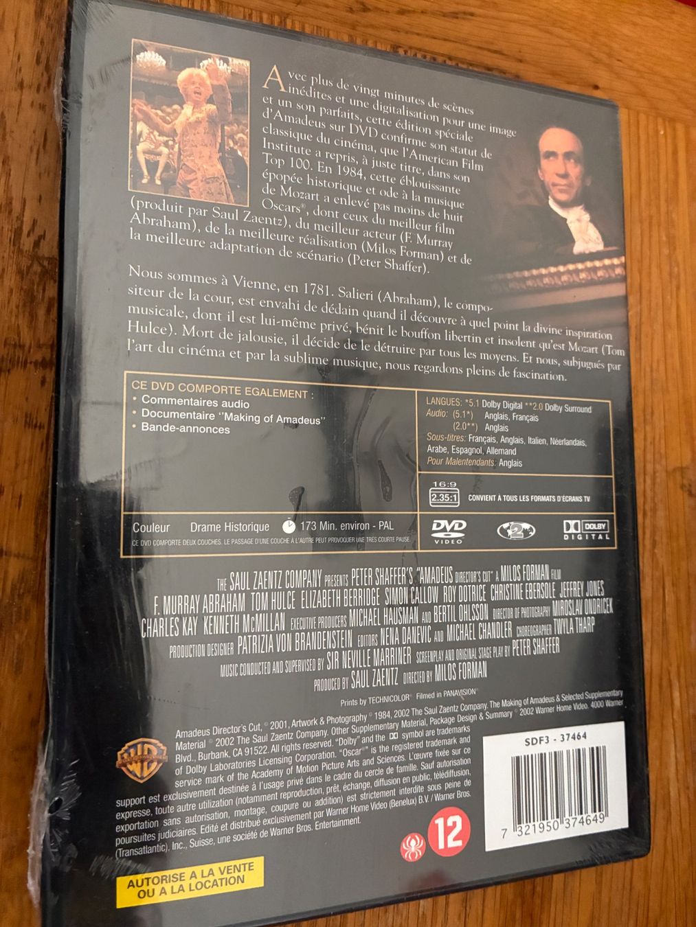 Tutti i DVDs: Amadeus - Version Longue Director's Cut (2001, DVD) – Nuovo e nell'imballaggio originale da Vevey venduto da zecollector 1