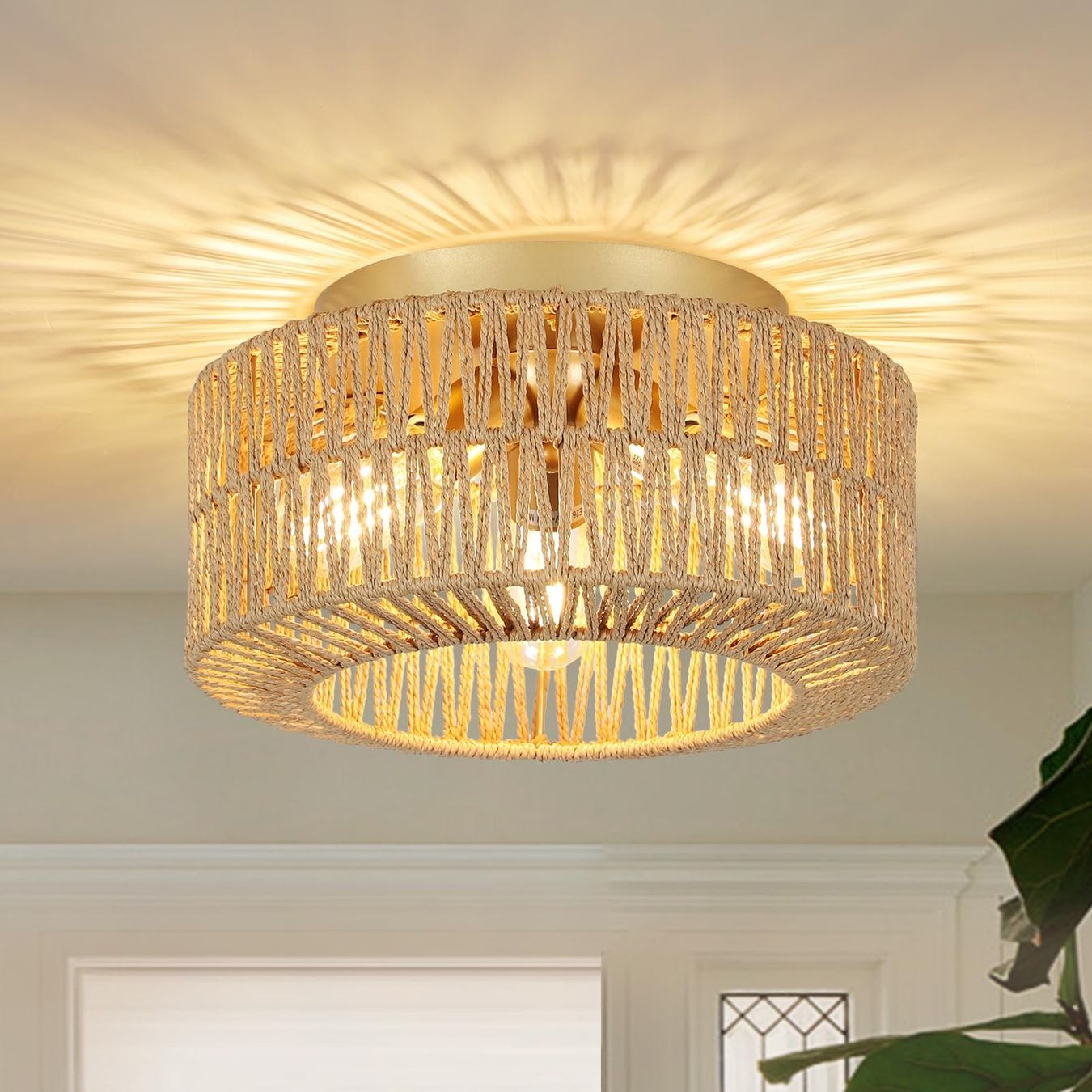 Lampadari & plafoniere: Deckenleuchte Deckenlampe Rattanlampe 3 flammig mit E27 – Nuovo e nell'imballaggio originale da Dörflingen venduto da Nixhub