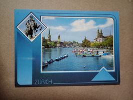 Ak Zürich Limmat von der Quaibrücke Pedalo