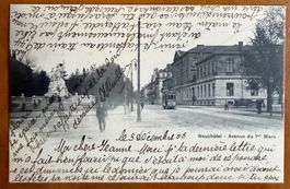 Neuchâtel - Av. Du 1er Mars - Tram & Personnages 1903