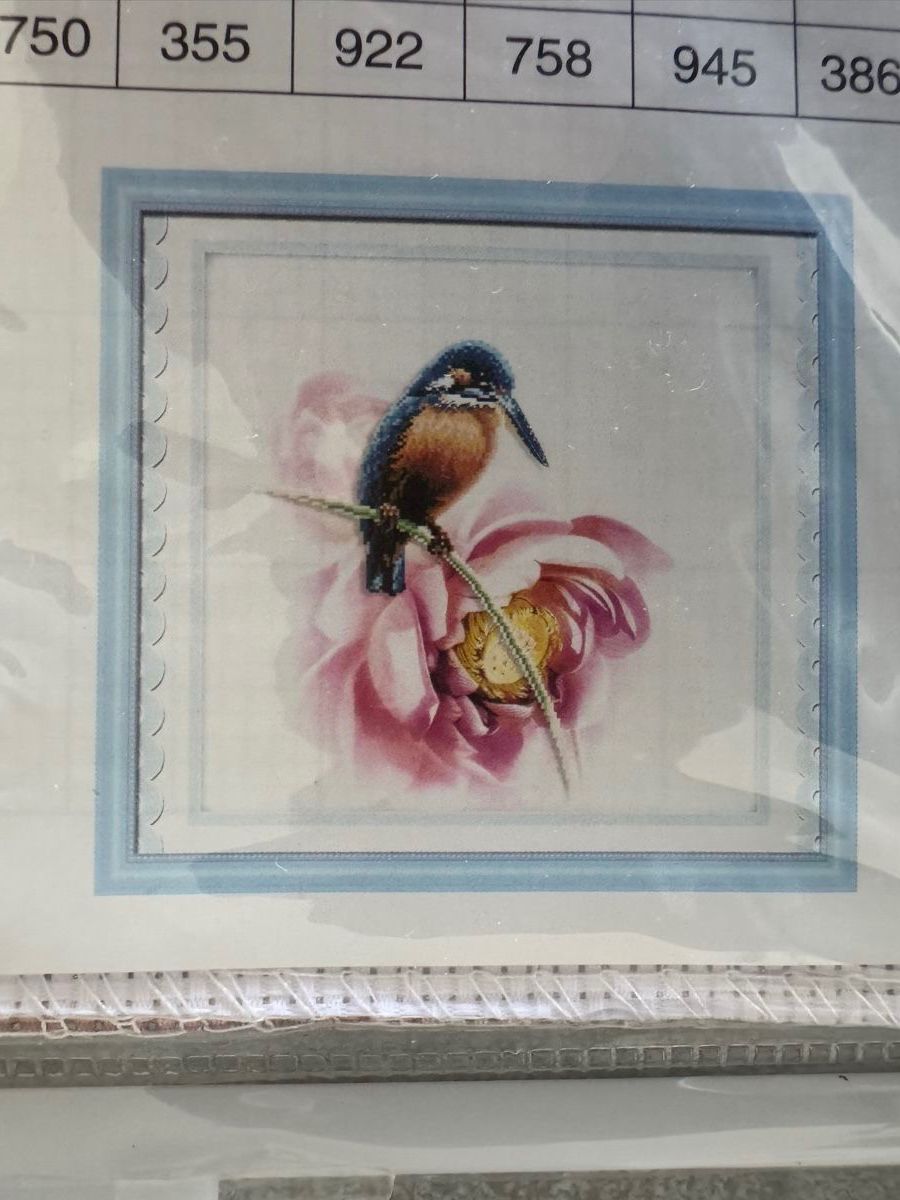 Posters & Illustrations: Kreuzstichbild Eisvogel (ca. 36 x 36 cm) mit Vorlage – Neuf (Voir description) à Fieschertal par REZELL