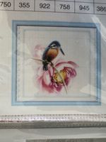 Kreuzstichbild Eisvogel (ca. 36 x 36 cm) mit Vorlage