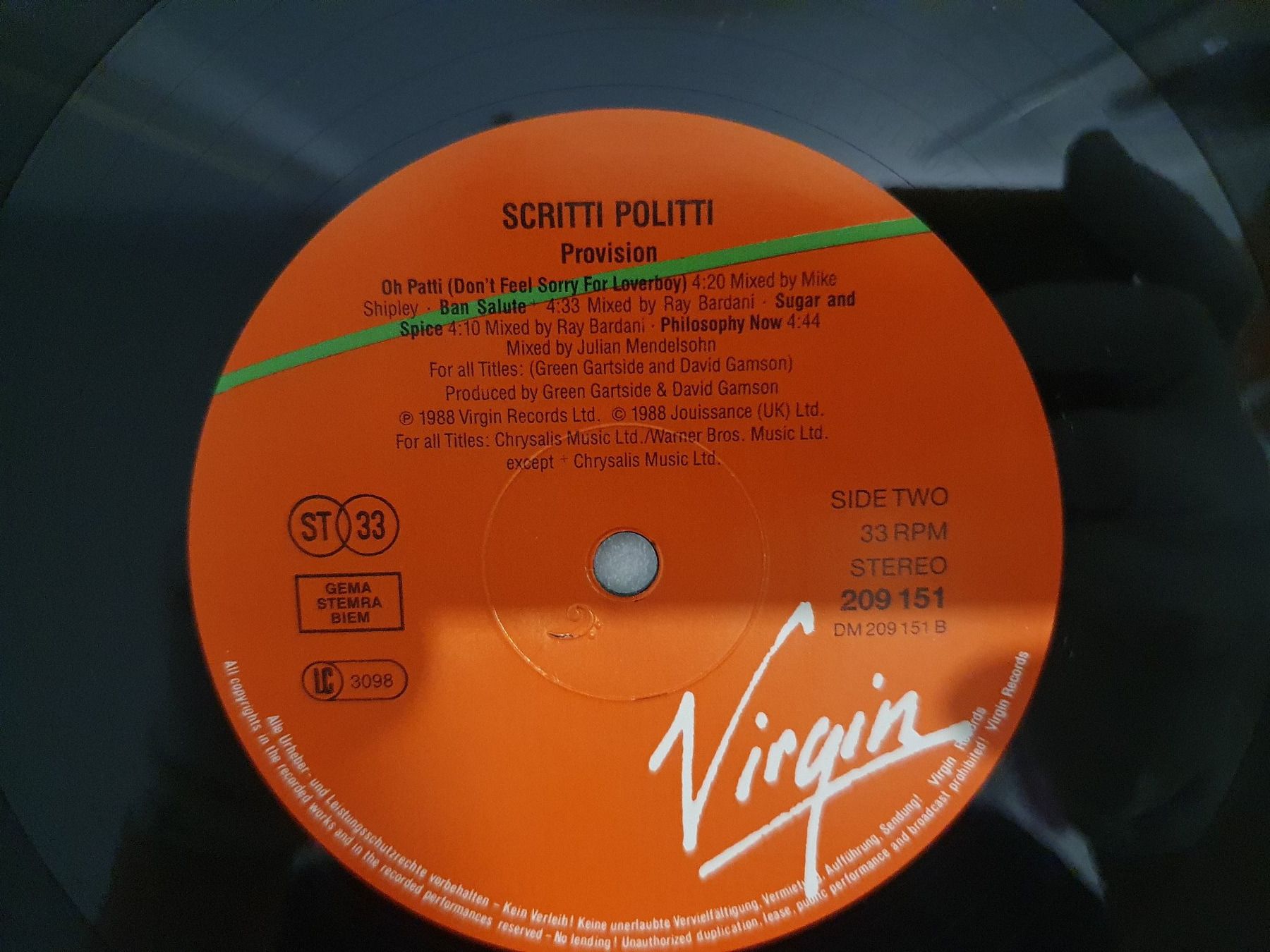 Schallplatten: Scritti Politti – Provision – Gebraucht aus Uster von Vinyl-Leidenschaft 6