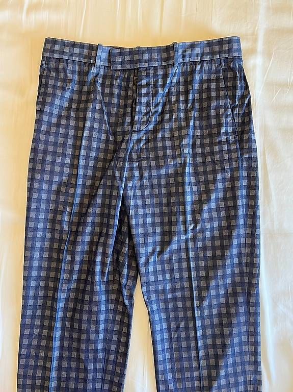 Pantaloni: Alexander McQueen Checked Trousers Blue/Grey Size L – Usato da Auvernier venduto da cai_9v9y
